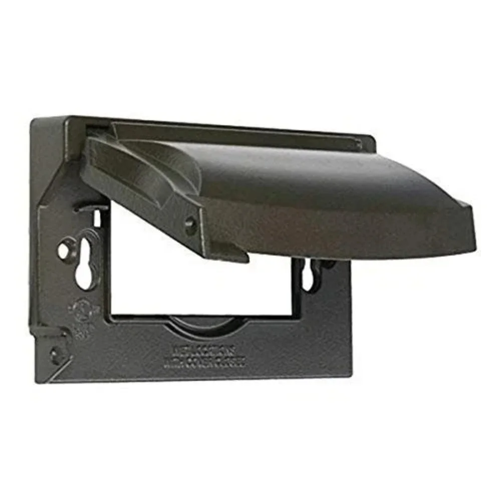 1-Gang Flip Weatherproof Cover, Vertical/Horizontal, 12-in-1, Bronze‎